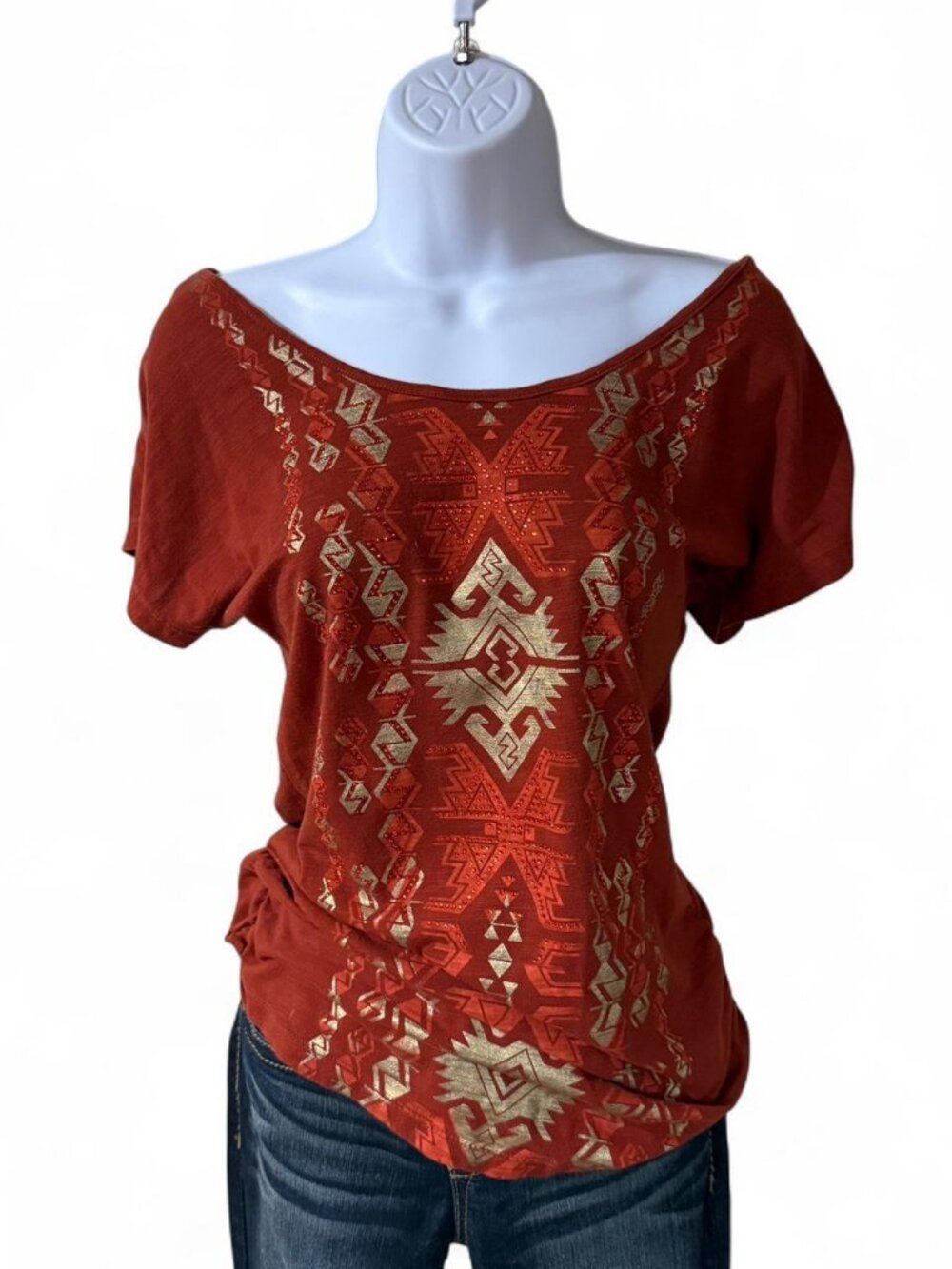 Women's Orange and Red Blouse